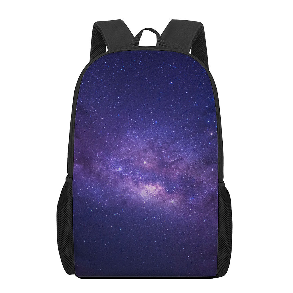 Dark Purple Milky Way Galaxy Space Print 17 Inch Backpack
