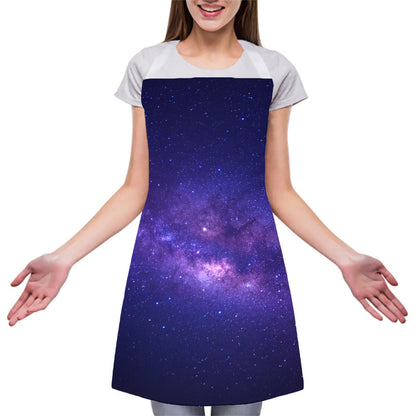 Dark Purple Milky Way Galaxy Space Print Adjustable Apron