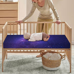 Dark Purple Milky Way Galaxy Space Print Baby Crib Sheet