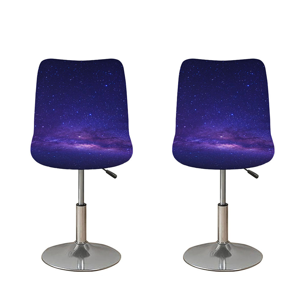 Dark Purple Milky Way Galaxy Space Print Bar Stool Covers
