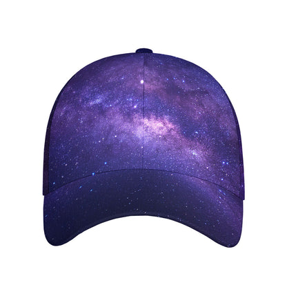 Dark Purple Milky Way Galaxy Space Print Baseball Cap