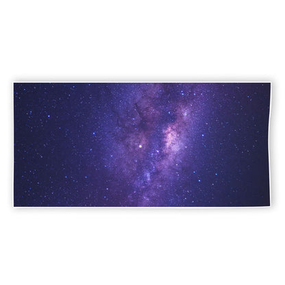 Dark Purple Milky Way Galaxy Space Print Beach Towel