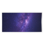 Dark Purple Milky Way Galaxy Space Print Beach Towel