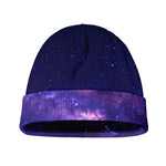 Dark Purple Milky Way Galaxy Space Print Beanie
