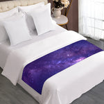Dark Purple Milky Way Galaxy Space Print Bed Runner