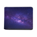 Dark Purple Milky Way Galaxy Space Print Bifold Wallet