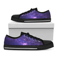 Dark Purple Milky Way Galaxy Space Print Black Low Top Sneakers