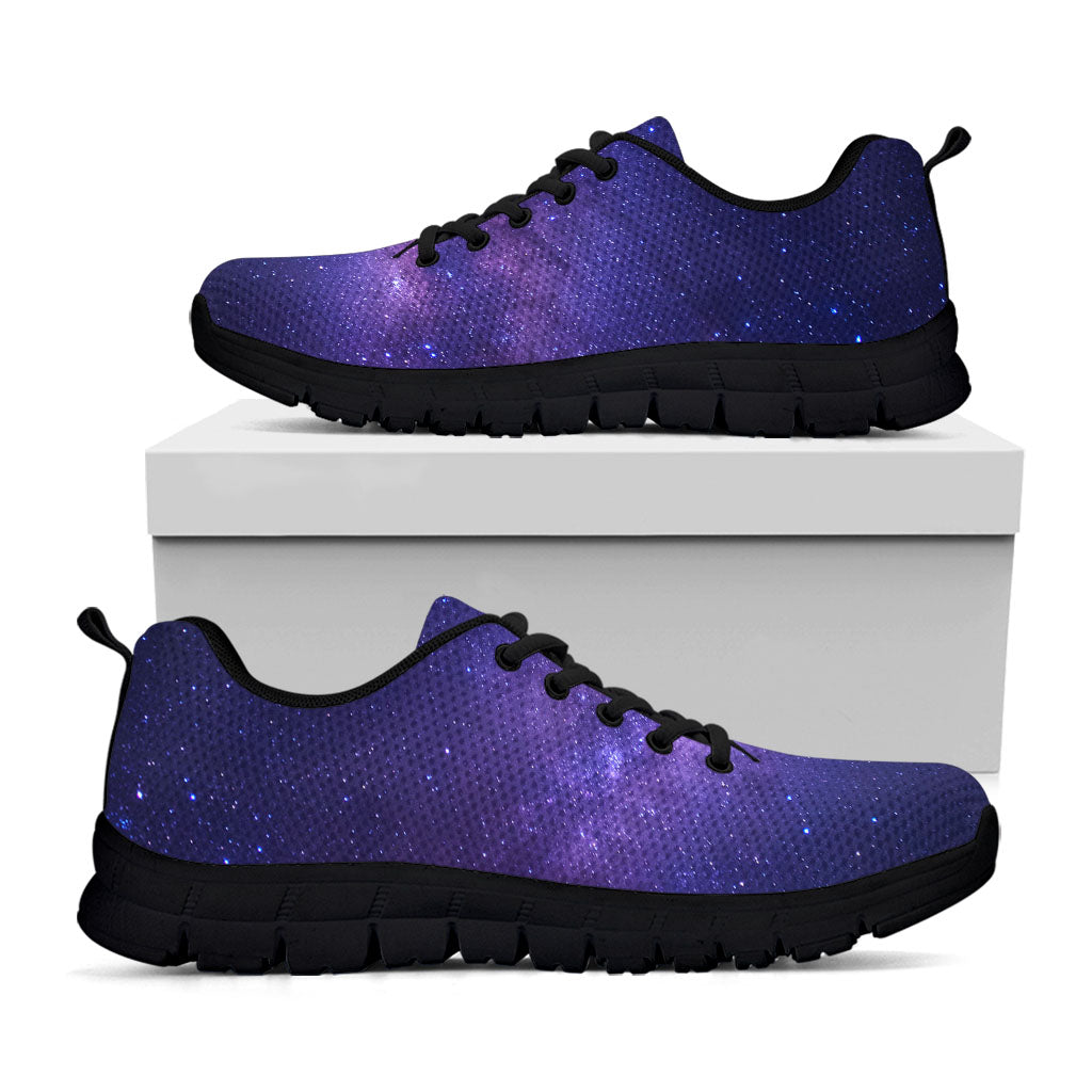 Dark Purple Milky Way Galaxy Space Print Black Running Shoes
