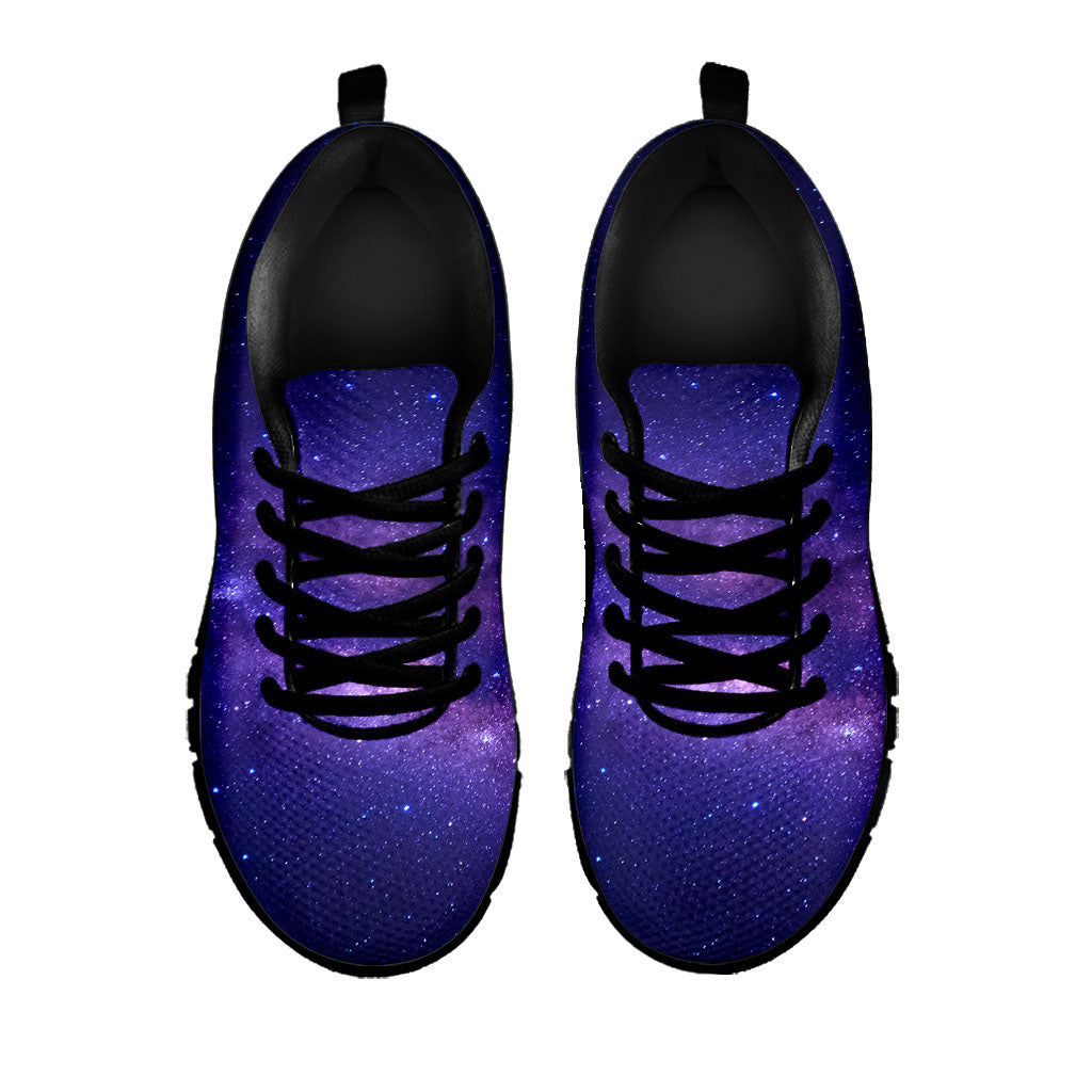 Dark Purple Milky Way Galaxy Space Print Black Running Shoes