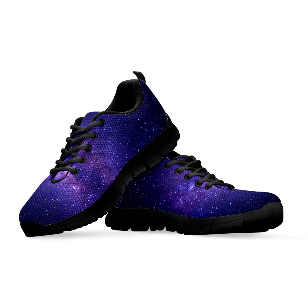 Dark Purple Milky Way Galaxy Space Print Black Running Shoes