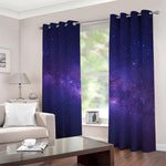 Dark Purple Milky Way Galaxy Space Print Blackout Grommet Curtains