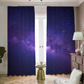 Dark Purple Milky Way Galaxy Space Print Dimout Pencil Pleat Curtains