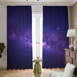 Dark Purple Milky Way Galaxy Space Print Blackout Pencil Pleat Curtains