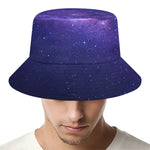 Dark Purple Milky Way Galaxy Space Print Bucket Hat