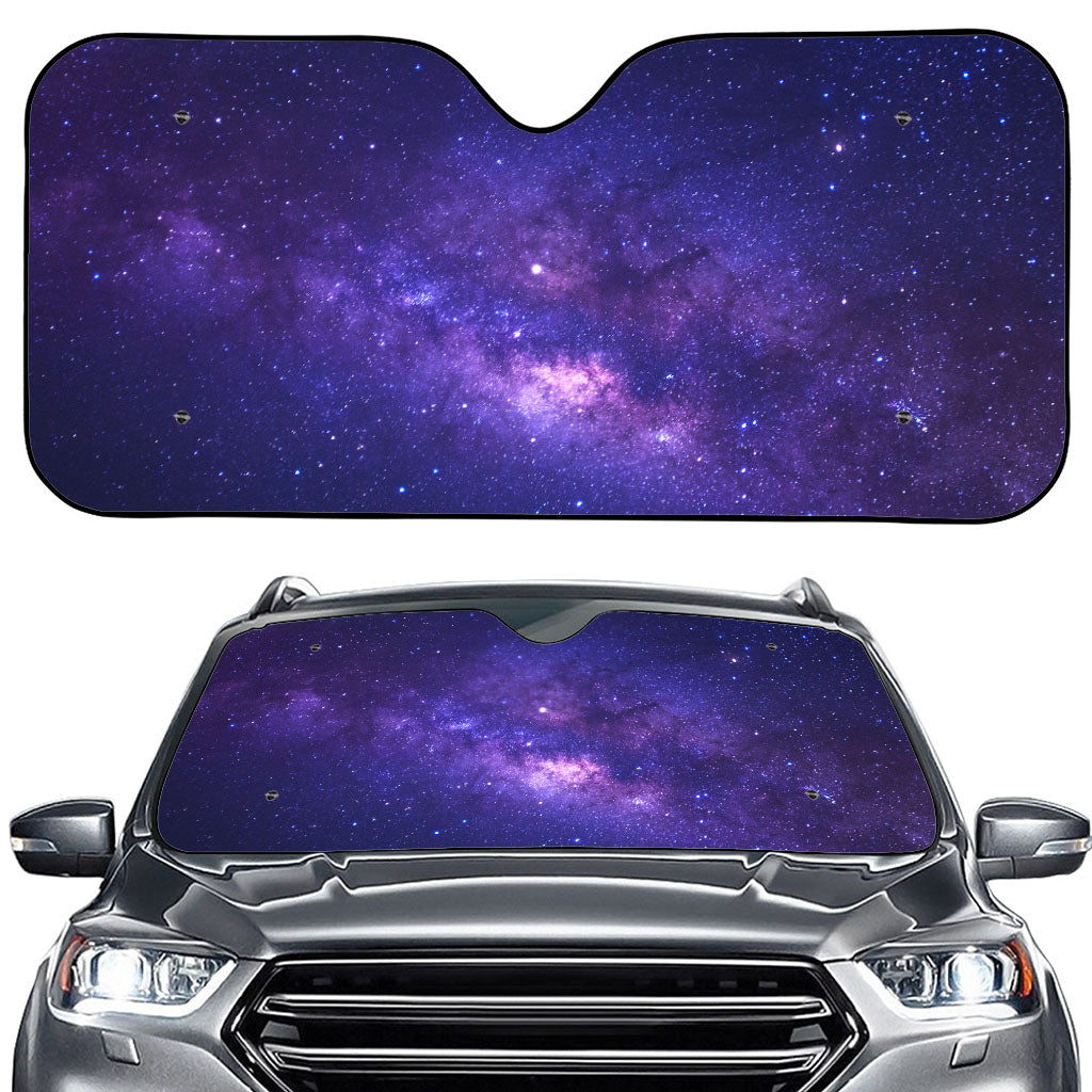 Dark Purple Milky Way Galaxy Space Print Car Windshield Sun Shade