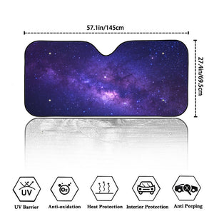 Dark Purple Milky Way Galaxy Space Print Car Windshield Sun Shade