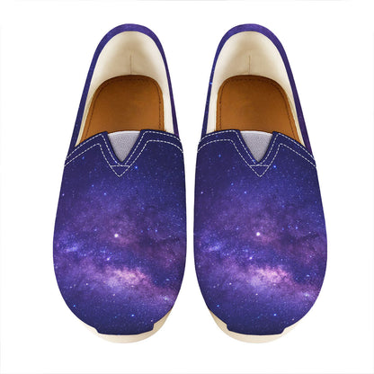 Dark Purple Milky Way Galaxy Space Print Casual Shoes