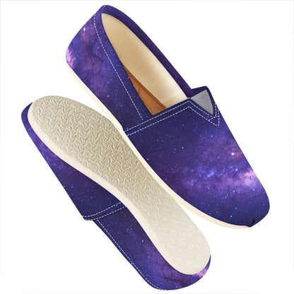 Dark Purple Milky Way Galaxy Space Print Casual Shoes