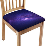 Dark Purple Milky Way Galaxy Space Print Chair Cushion Cover