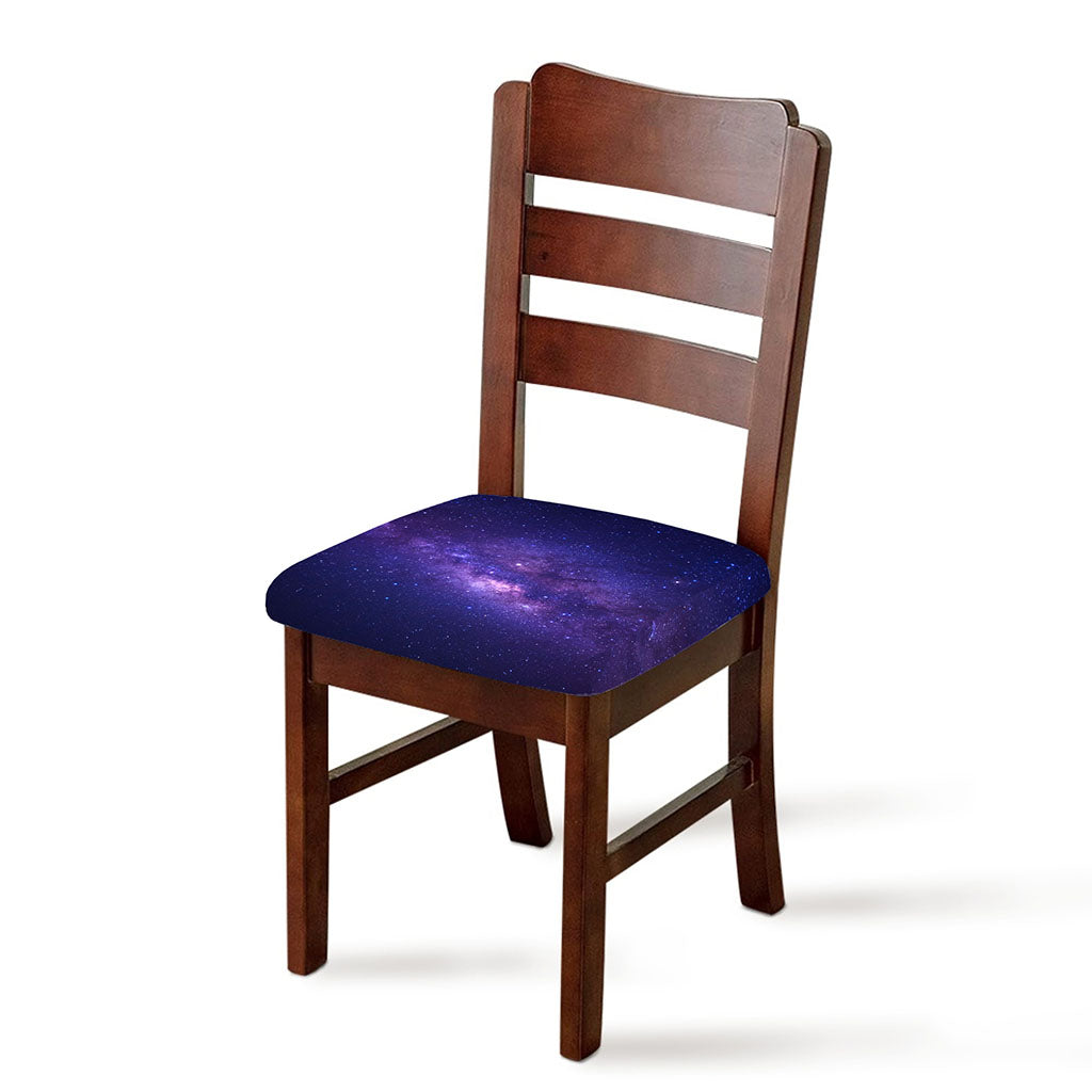 Dark Purple Milky Way Galaxy Space Print Chair Cushion Cover
