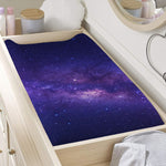 Dark Purple Milky Way Galaxy Space Print Changing Pad Cover