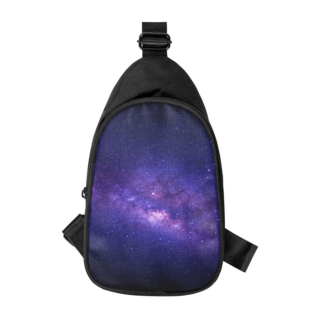Dark Purple Milky Way Galaxy Space Print Chest Bag