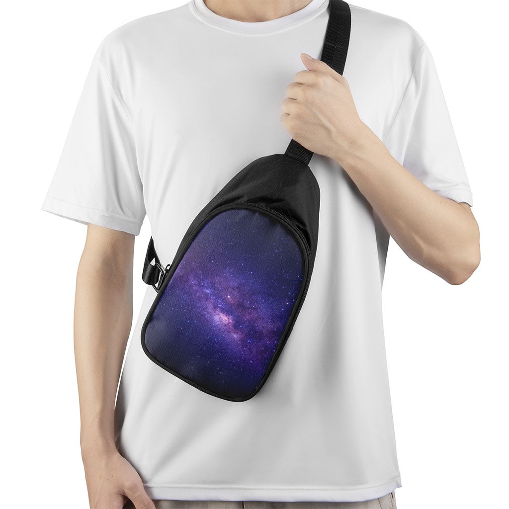Dark Purple Milky Way Galaxy Space Print Chest Bag
