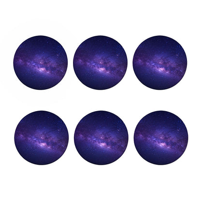Dark Purple Milky Way Galaxy Space Print Coaster Set