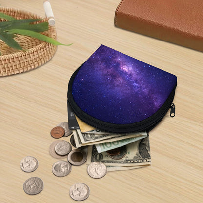 Dark Purple Milky Way Galaxy Space Print Coin Purse