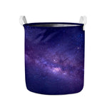 Dark Purple Milky Way Galaxy Space Print Collapsible Laundry Basket