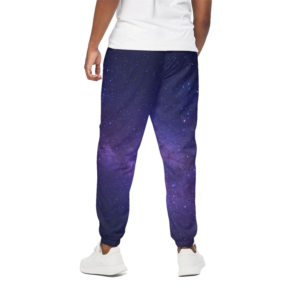 Dark Purple Milky Way Galaxy Space Print Cotton Pants