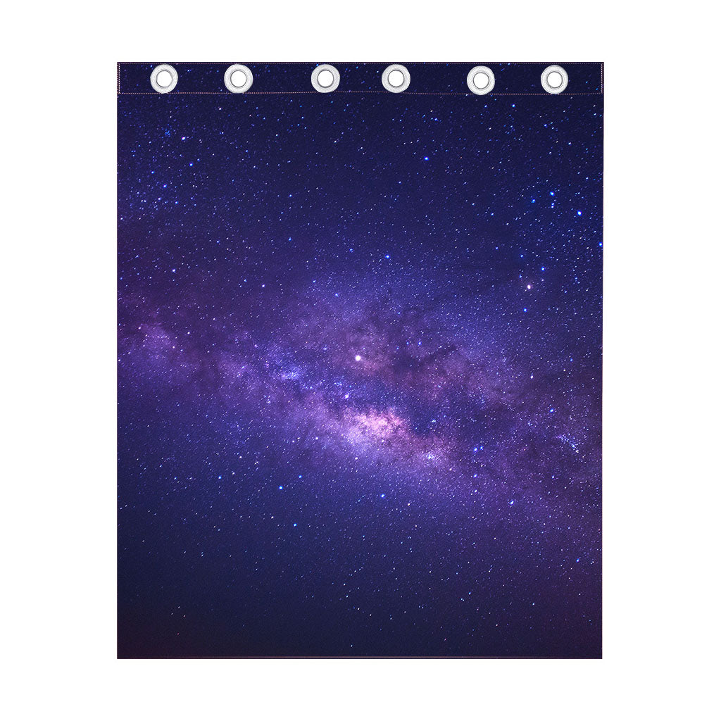 Dark Purple Milky Way Galaxy Space Print Curtain