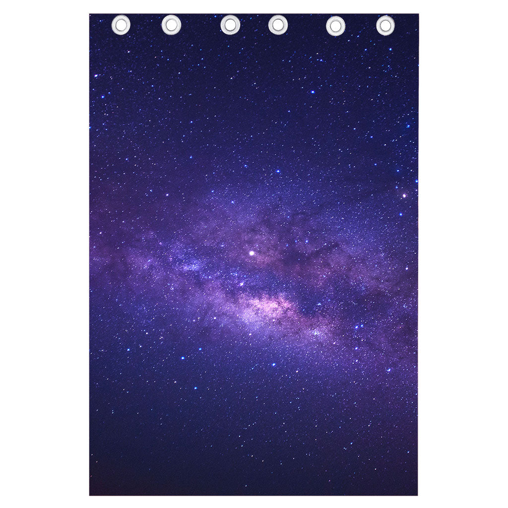 Dark Purple Milky Way Galaxy Space Print Curtain