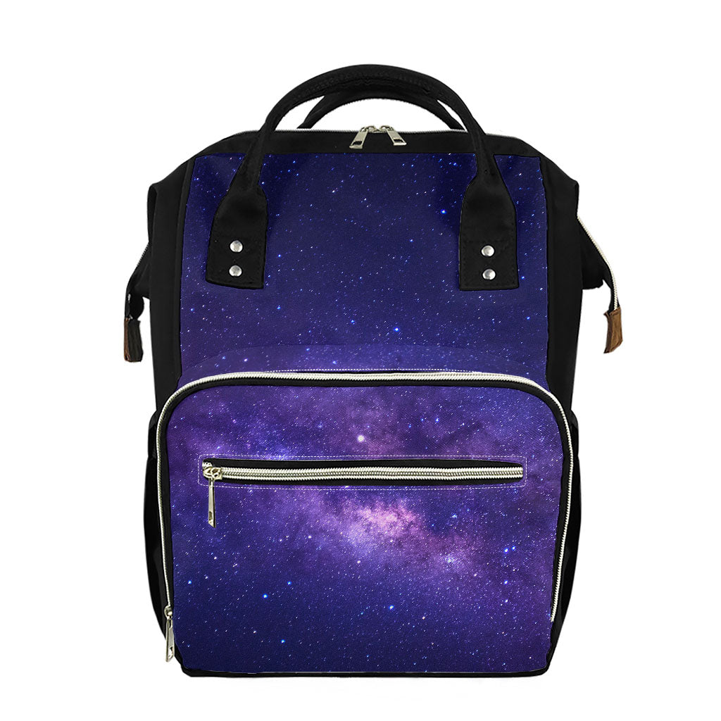 Dark Purple Milky Way Galaxy Space Print Diaper Bag