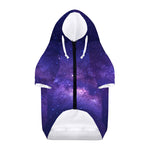 Dark Purple Milky Way Galaxy Space Print Dog Zip Up Hoodie