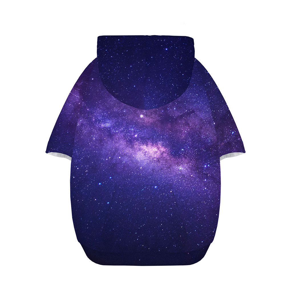 Dark Purple Milky Way Galaxy Space Print Dog Zip Up Hoodie