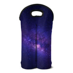 Dark Purple Milky Way Galaxy Space Print Double Neoprene Wine Tote