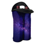Dark Purple Milky Way Galaxy Space Print Double Neoprene Wine Tote
