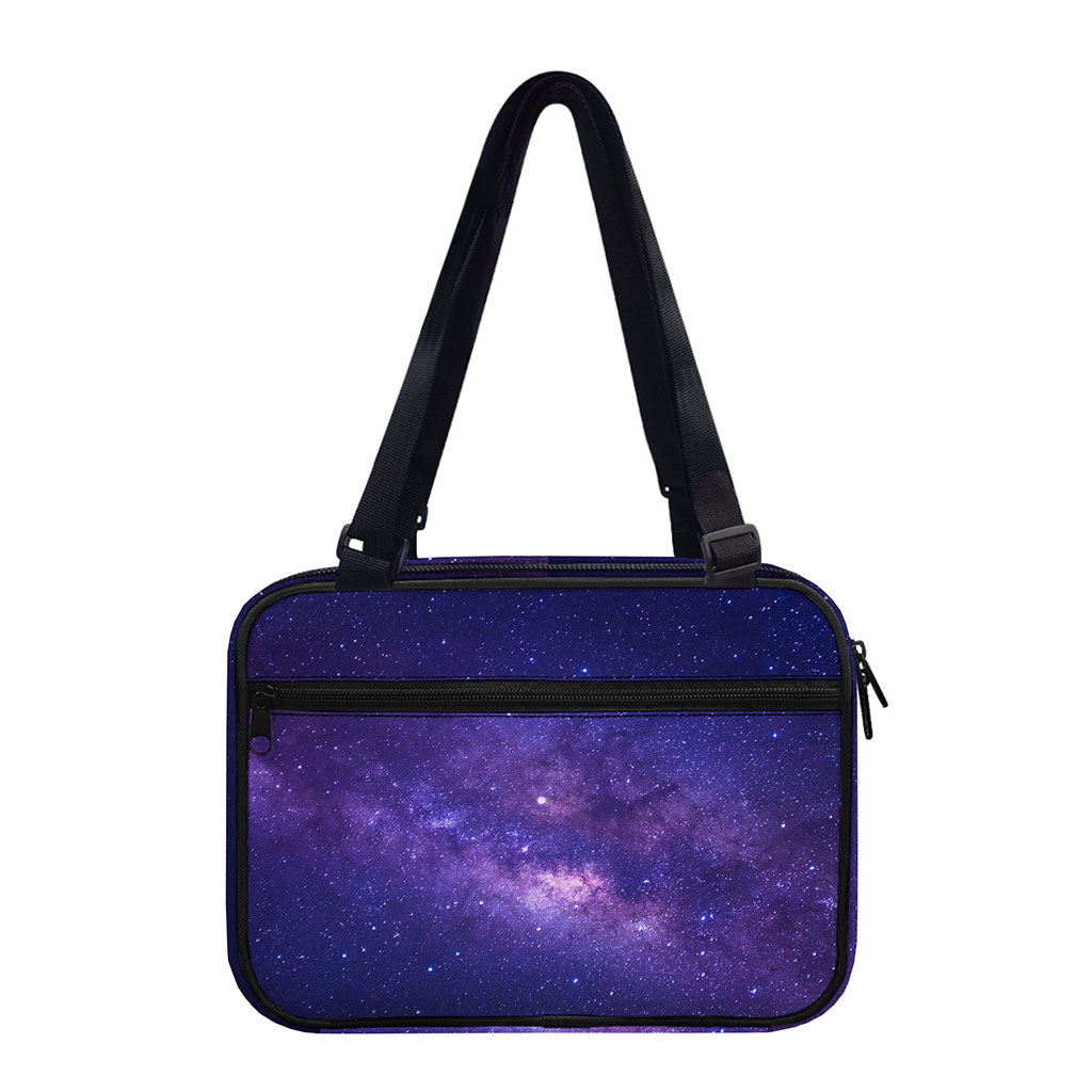 Dark Purple Milky Way Galaxy Space Print Double Strap Bible Bag