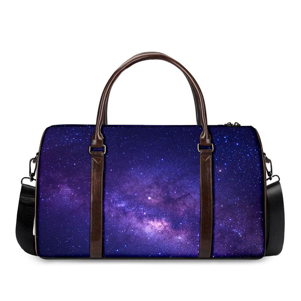 Dark Purple Milky Way Galaxy Space Print Duffle Bag