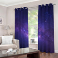 Dark Purple Milky Way Galaxy Space Print Extra Wide Grommet Curtains