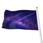 Dark Purple Milky Way Galaxy Space Print Flag