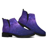 Dark Purple Milky Way Galaxy Space Print Flat Ankle Boots