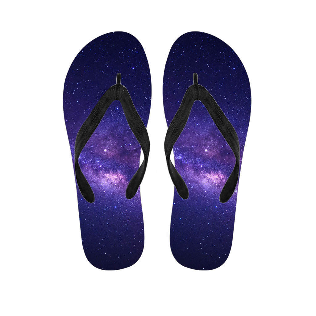 Dark Purple Milky Way Galaxy Space Print Flip Flops
