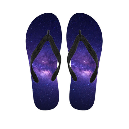 Dark Purple Milky Way Galaxy Space Print Flip Flops