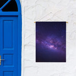 Dark Purple Milky Way Galaxy Space Print Garden Flag