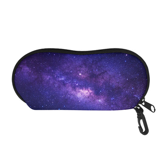 Dark Purple Milky Way Galaxy Space Print Glasses Case