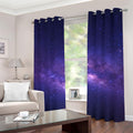 Dark Purple Milky Way Galaxy Space Print Grommet Curtains
