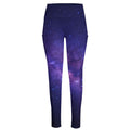 Dark Purple Milky Way Galaxy Space Print High-Waisted Pocket Leggings
