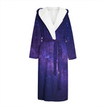 Dark Purple Milky Way Galaxy Space Print Hooded Bathrobe